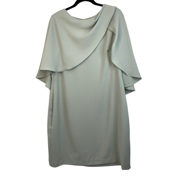 NWT Ralph Lauren 16 Capelet Dress Sleeveless Mother of Bride Event Sage 6820 - Picture 2 of 14